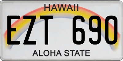 HI license plate EZT690