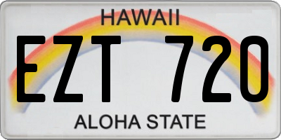 HI license plate EZT720