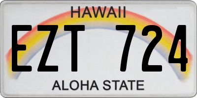 HI license plate EZT724