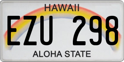 HI license plate EZU298