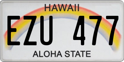 HI license plate EZU477