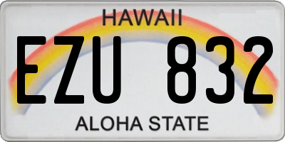 HI license plate EZU832