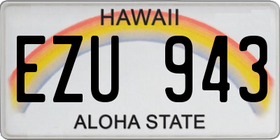 HI license plate EZU943