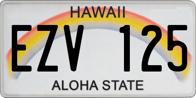 HI license plate EZV125