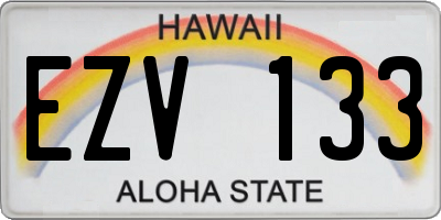 HI license plate EZV133