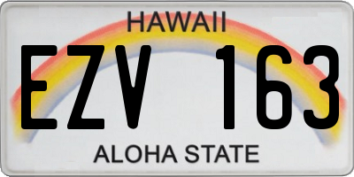 HI license plate EZV163