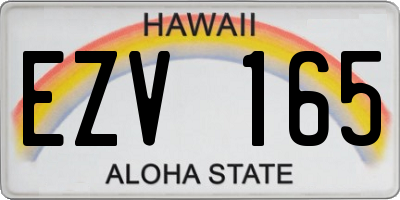 HI license plate EZV165
