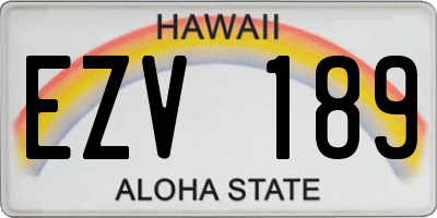 HI license plate EZV189
