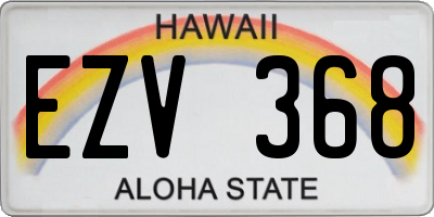 HI license plate EZV368