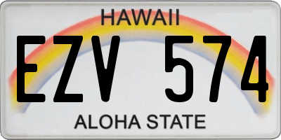 HI license plate EZV574