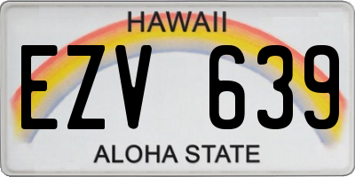 HI license plate EZV639