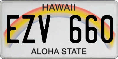 HI license plate EZV660