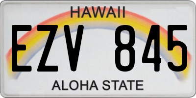 HI license plate EZV845
