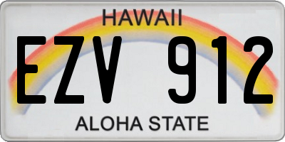 HI license plate EZV912