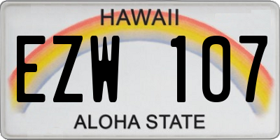 HI license plate EZW107