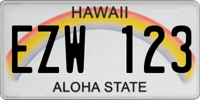 HI license plate EZW123