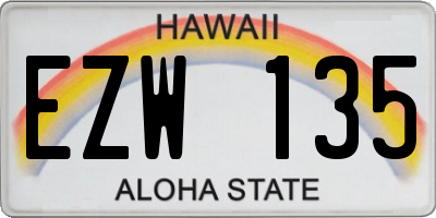 HI license plate EZW135