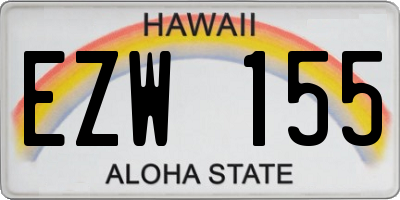 HI license plate EZW155