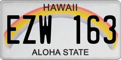 HI license plate EZW163