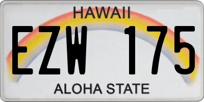 HI license plate EZW175