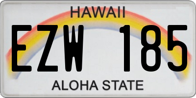 HI license plate EZW185