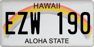 HI license plate EZW190