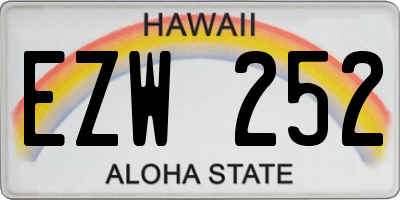 HI license plate EZW252