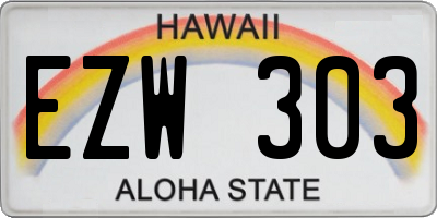 HI license plate EZW303