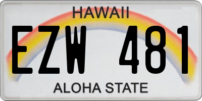 HI license plate EZW481