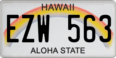 HI license plate EZW563