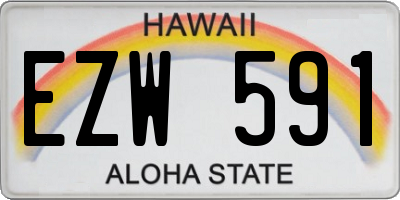 HI license plate EZW591