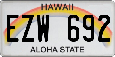 HI license plate EZW692