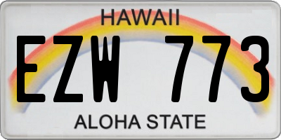 HI license plate EZW773