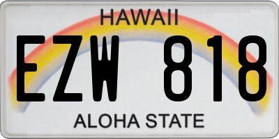 HI license plate EZW818