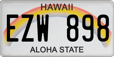 HI license plate EZW898