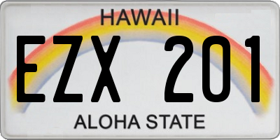 HI license plate EZX201