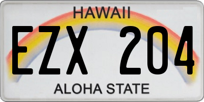 HI license plate EZX204