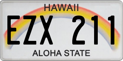 HI license plate EZX211