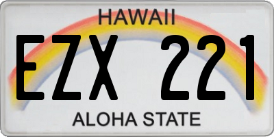 HI license plate EZX221