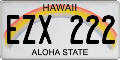 HI license plate EZX222