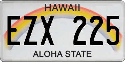 HI license plate EZX225