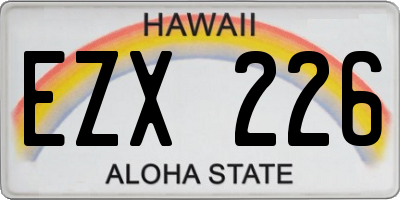 HI license plate EZX226