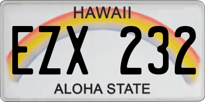 HI license plate EZX232