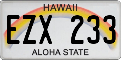 HI license plate EZX233