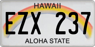 HI license plate EZX237