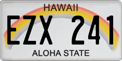 HI license plate EZX241