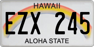 HI license plate EZX245