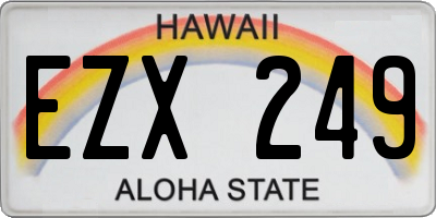 HI license plate EZX249