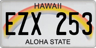 HI license plate EZX253