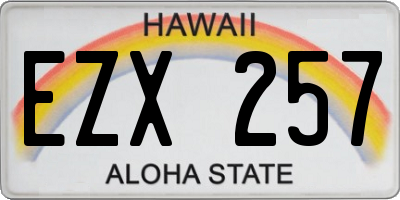 HI license plate EZX257